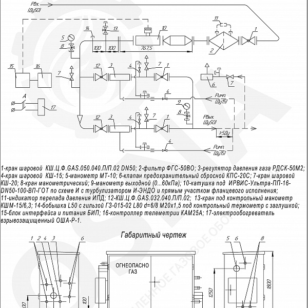 Газорегуляторный пункт ГРПШ-В8416-1000 - Функциональные схемы и чертежи